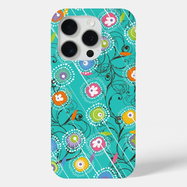 Groovy Flower Garden Colourful Whimsical Floral Ar Case-Mate iPhone Case (Back)