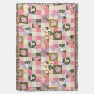 Groovy Flower Jungle Print Throw Blanket