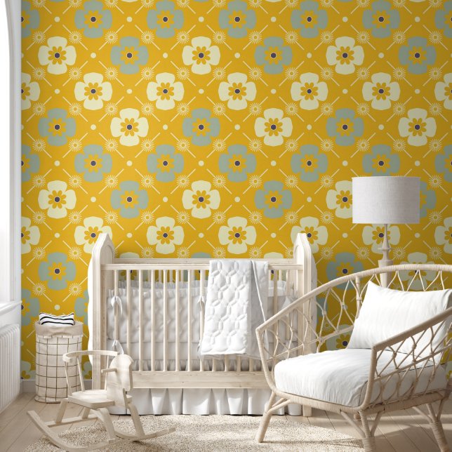 Groovy flower pattern wallpaper (Kids)