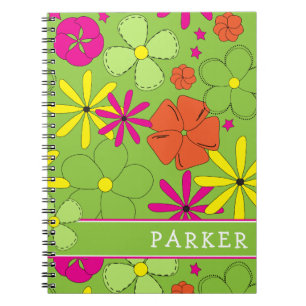 Groovy Flower Personal Name Notebook