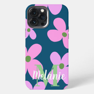 Groovy Flower Pink Neon Pattern Name iPhone 13 Pro Max Case