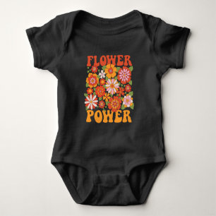 Groovy Flower Power Graphic Baby Bodysuit