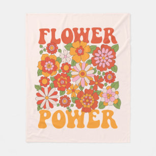 Groovy Flower Power Graphic Fleece Blanket