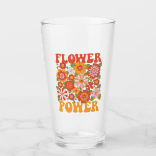 Groovy Flower Power Graphic Glass