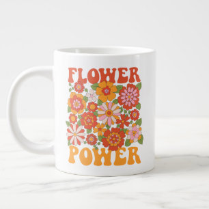 Groovy Flower Power Graphic Large Coffee Mug