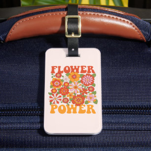 Groovy Flower Power Graphic Luggage Tag