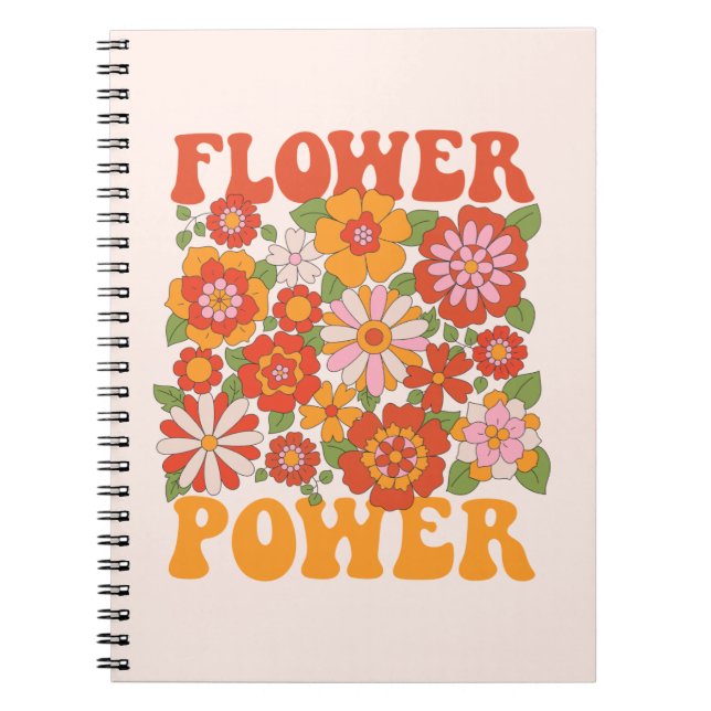 Groovy Flower Power Graphic Notebook (Front)