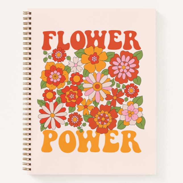 Groovy Flower Power Graphic Notebook (Front)