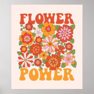 Groovy Flower Power Graphic Poster