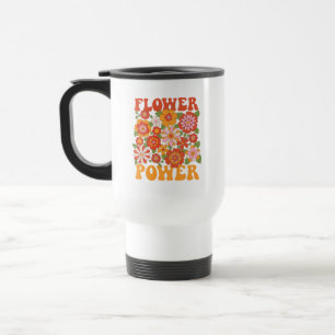 Groovy Flower Power Graphic Travel Mug