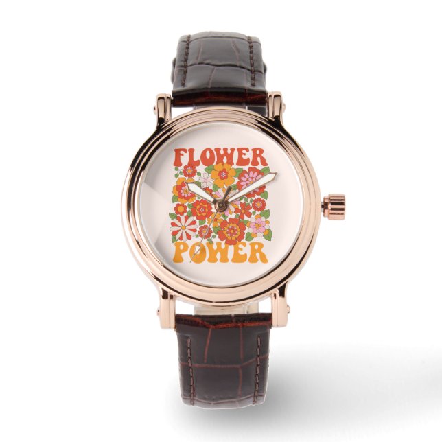Groovy Flower Power Graphic Watch (Front)