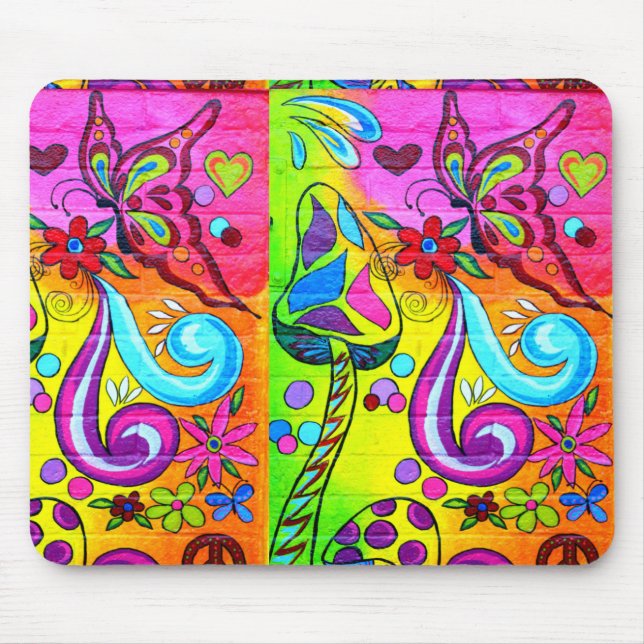 groovy flower power mousepad (Front)
