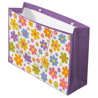 Groovy Flower Power (Purple) Large Gift Bag