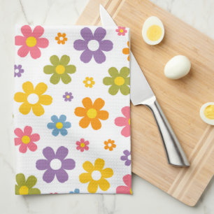 Groovy Flower Power Tea Towel