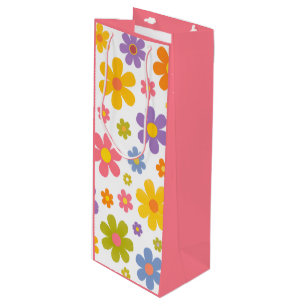 Groovy Flower Power Wine Gift Bag