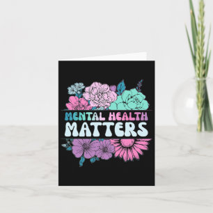 Groovy Flower Retro Mental Health Problems Awarene Card