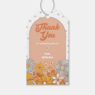 Groovy Flower Retro Thank You Tags