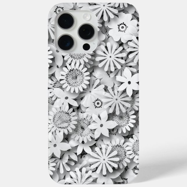 Groovy Flowers Garden Monocrome Case-Mate iPhone Case (Back)