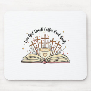 Groovy Flowers Love God Drink Coffee Read Books Ch Mouse Mat