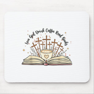 Groovy Flowers Love God Drink Coffee Read Books Ch Mouse Mat