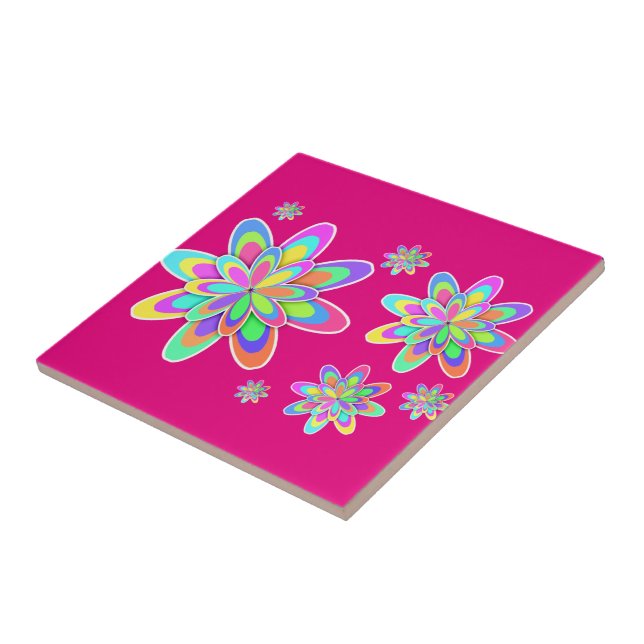 Groovy Flowers Tile (Side)