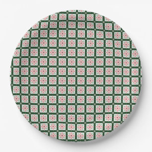 Groovy Folksy Bohemian Eclectic Christmas Pattern Paper Plate