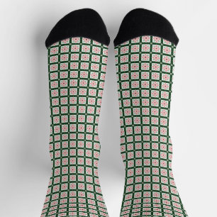 Groovy Folksy Bohemian Eclectic Christmas Pattern Socks