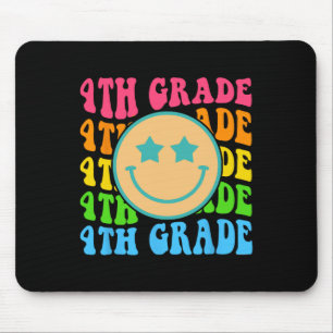 Groovy Fourth Grade Vibes Face Retro Teachers Back Mouse Mat