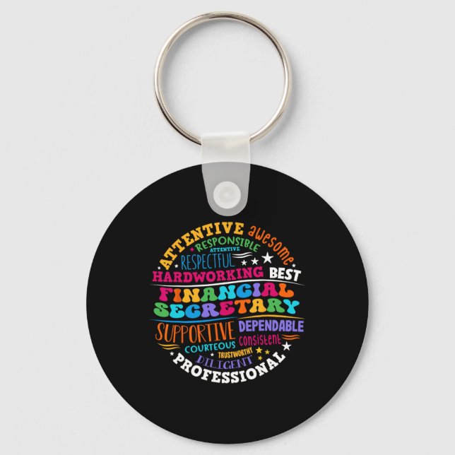 Groovy Front Desk Financial Secretary Admin Apprec Key Ring (Front)
