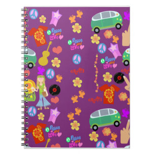 Groovy Fun Hippie Purple Pattern Art Notebook