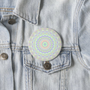 Groovy Funky Boho Hippie Rainbow Abstract Mandala 7.5 Cm Round Badge