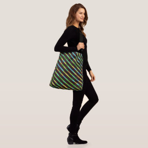 Groovy Funky Colourful Quirky Retro Stripe Pattern Crossbody Bag