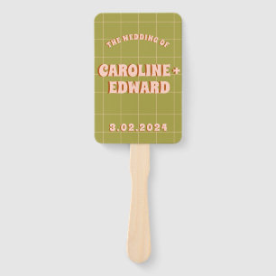 Groovy Funky Colourful Wedding Programs Hand Fan
