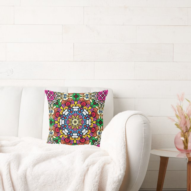 Groovy Funky Flower Power Cushion (Couch)