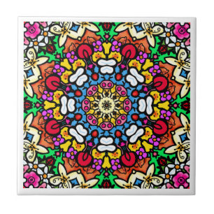 Groovy Funky Flower Power Tile