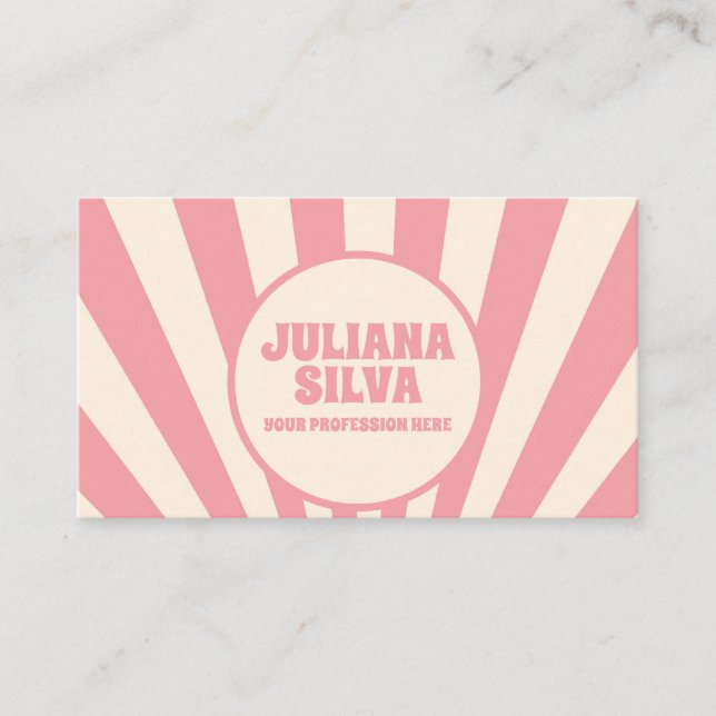 Groovy Funky Hippie 60s with QR Business Card (Front)