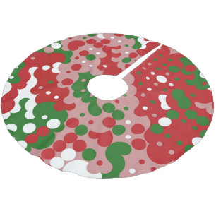 Groovy Funky Mod Retro Christmas Pattern Brushed Polyester Tree Skirt