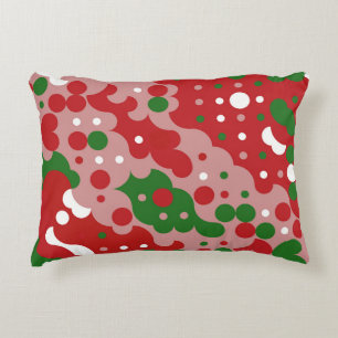 Groovy Funky Mod Retro Christmas Pattern Decorative Cushion