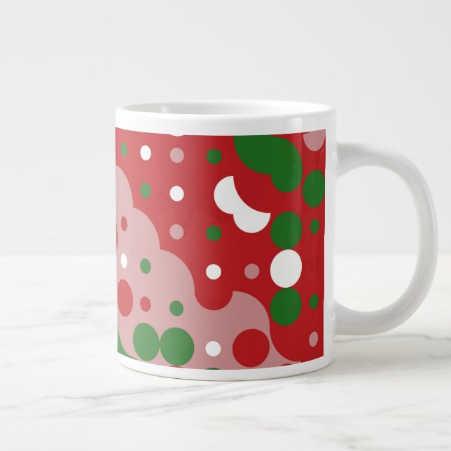 Groovy Funky Mod Retro Christmas Pattern Large Coffee Mug (Right)