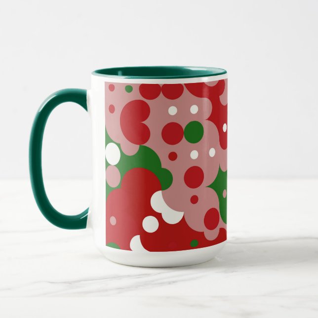 Groovy Funky Mod Retro Christmas Pattern Mug (Left)