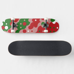 Groovy Funky Mod Retro Christmas Pattern Skateboard