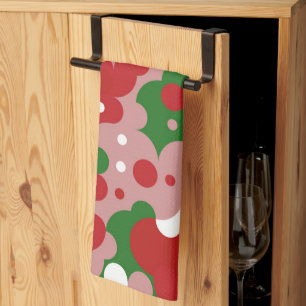 Groovy Funky Mod Retro Christmas Pattern Tea Towel