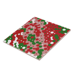 Groovy Funky Mod Retro Christmas Pattern Tile