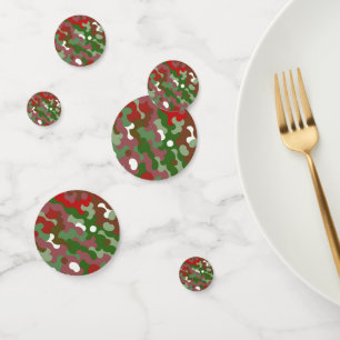 Groovy Funky Retro Boho Red and Green Christmas Confetti
