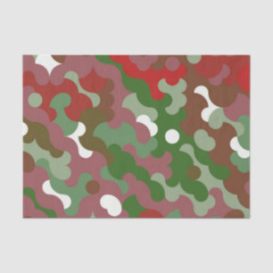 Groovy Funky Retro Boho Red and Green Christmas Tissue Paper