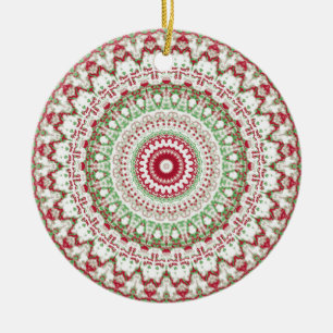 Groovy Funky Tie Dye Christmas Boho Hippie Mandala Ceramic Tree Decoration