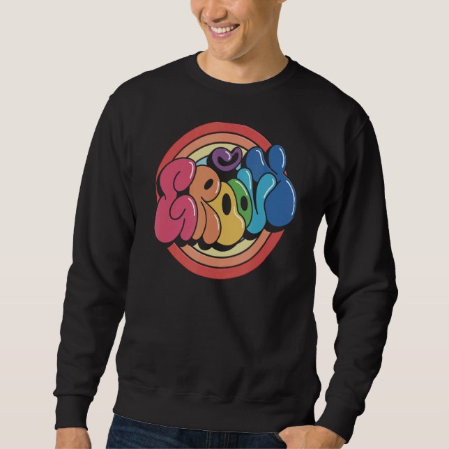 Groovy Funky Vintage Rainbow Circle Sweatshirt (Front)