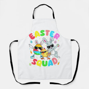 Groovy Funny Rabbit Egg Chick Easter Squad Day Men Apron