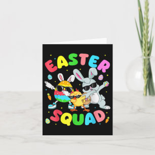 Groovy Funny Rabbit Egg Chick Easter Squad Day Men Card