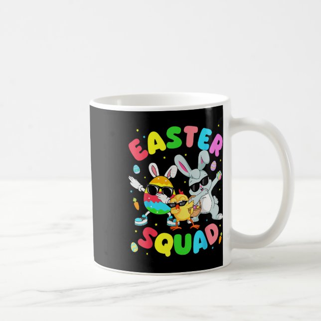 Groovy Funny Rabbit Egg Chick Easter Squad Day Men Coffee Mug (Right)